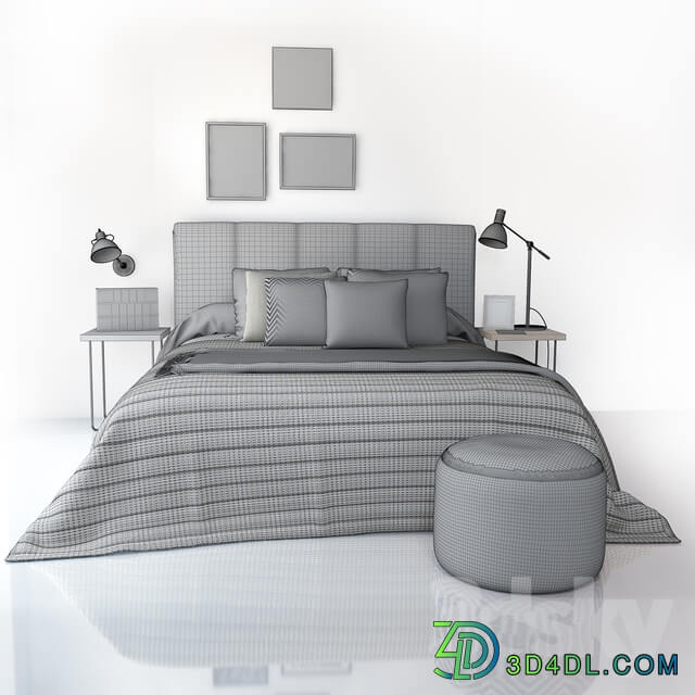 Bed Bed Kenay Kina cabecero gris oscuro