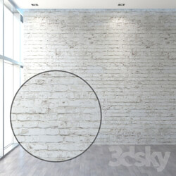 Old brickwork made of white brick 