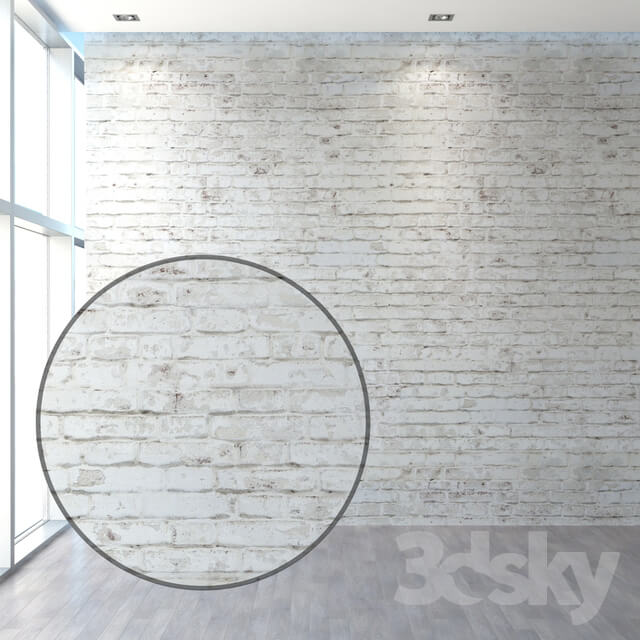 Old brickwork made of white brick