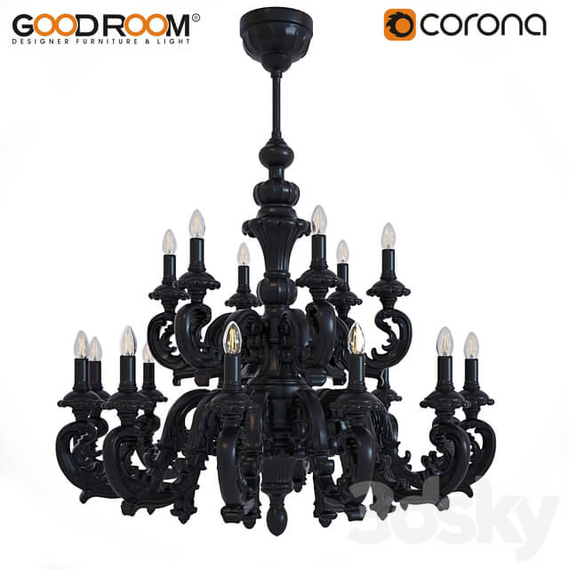 Gothic Chandelier Pendant light 3D Models
