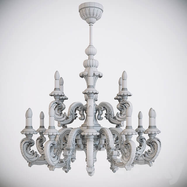 Gothic Chandelier Pendant light 3D Models