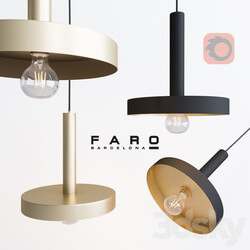 WHIZZ Black and satin gold pendant lamp Pendant light 3D Models 