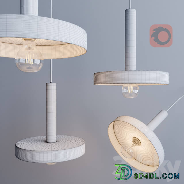 WHIZZ Black and satin gold pendant lamp Pendant light 3D Models