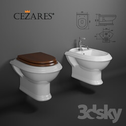 Suspended toilet bidet Cezares KING PALACE 