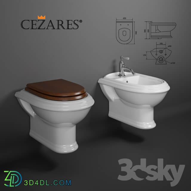 Suspended toilet bidet Cezares KING PALACE