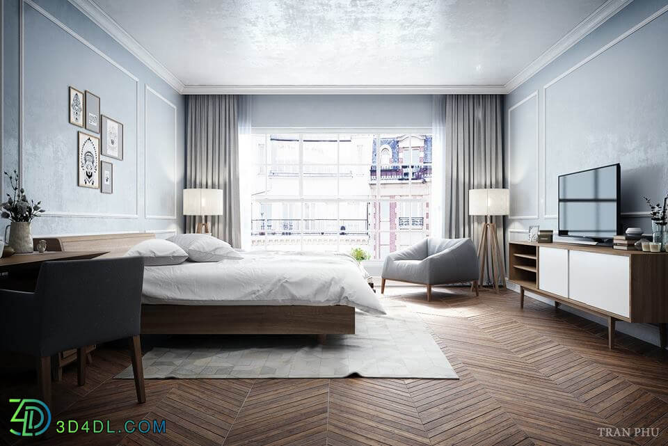 3D Interior Scenes File 3dsmax Model Bedroom 23