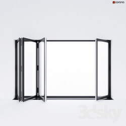 Sliding aluminum window accordion door  