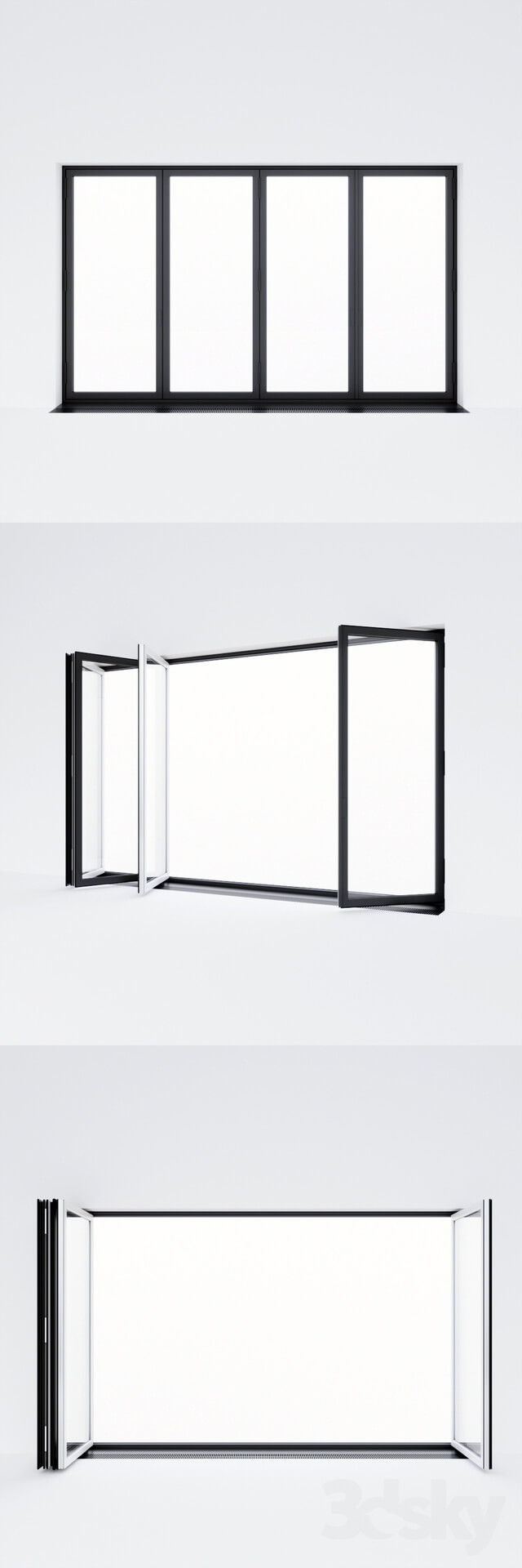 Sliding aluminum window accordion door 