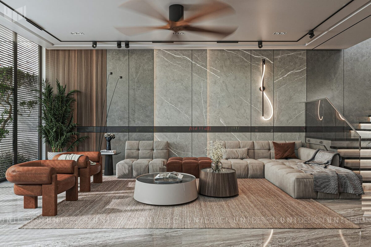 13430. 3D Living Room - Kitchen Interior Model Download by Nguyen Trung Phuc