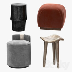 pouf table and stool 