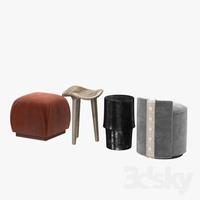 pouf table and stool