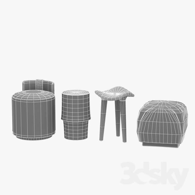 pouf table and stool