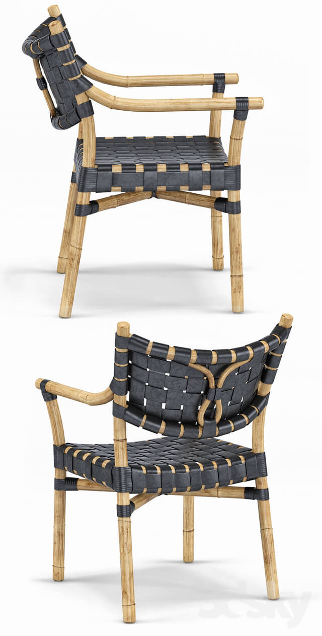 Canyon Leather And Rattan Chair