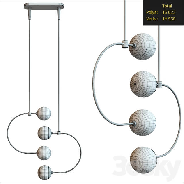 BOWER C LIGHT DOUBLE PENDANT Pendant light 3D Models