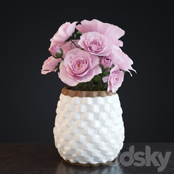 Flowers in Crate and Barrel Rati Vase 3D Models 