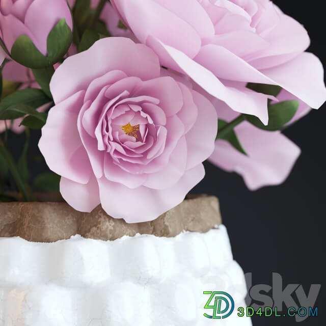 Flowers in Crate and Barrel Rati Vase 3D Models