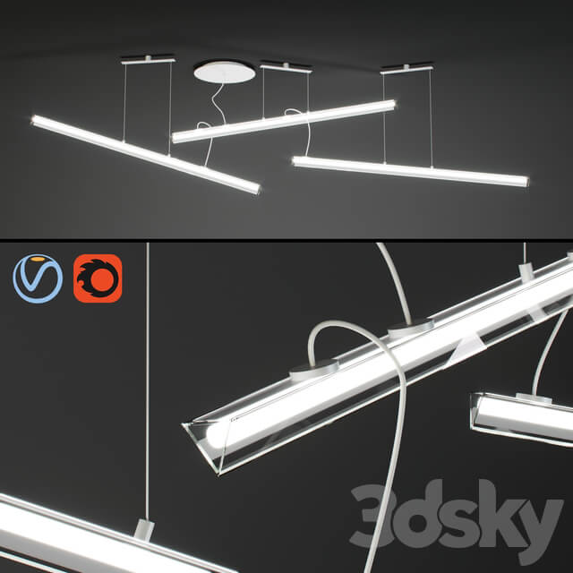 Vibia Halo Lineal 2341 03 Pendant light 3D Models