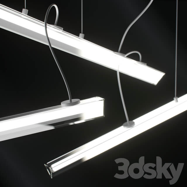 Vibia Halo Lineal 2341 03 Pendant light 3D Models