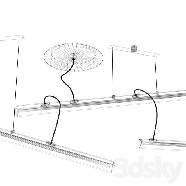 Vibia Halo Lineal 2341 03 Pendant light 3D Models