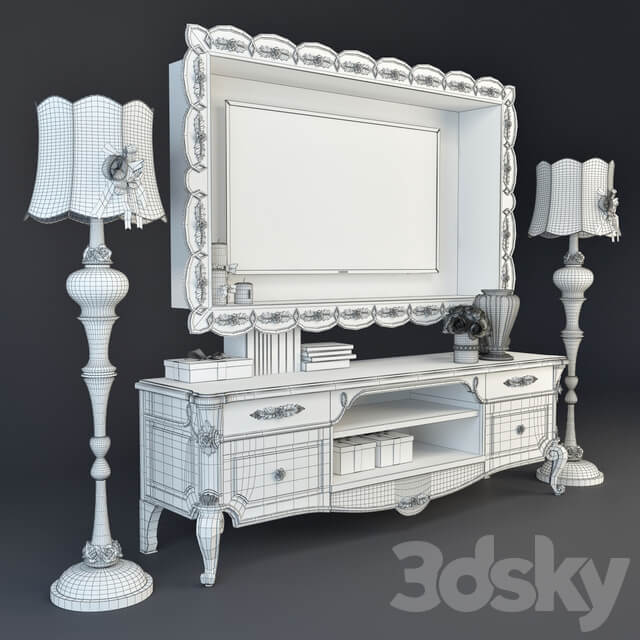 Bedside table for Antonelli Moravio Charme 3D Models