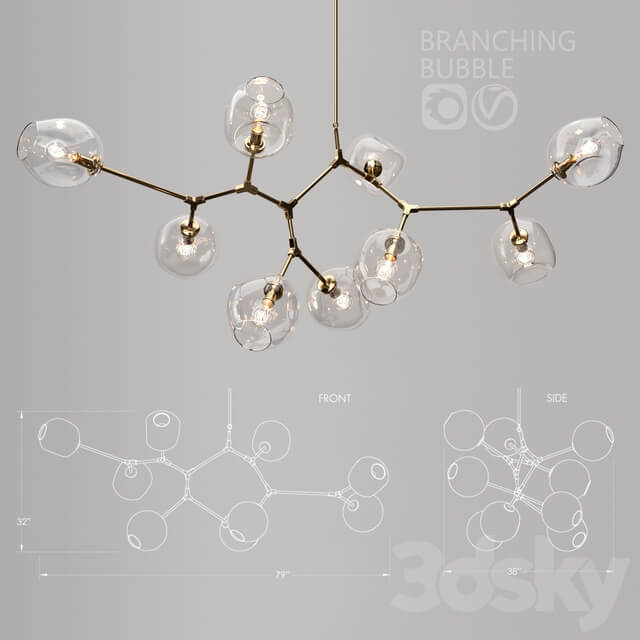 Branching bubble 9 lamp Pendant light 3D Models