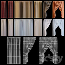 Set of curtains for windows of the exterior 