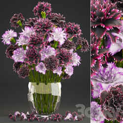 Bouquet of flowers 11. Carnation vase decor spring flowers 3D Models 