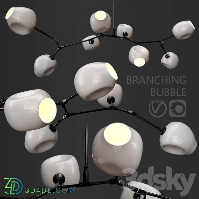 Branching bubble 8 lamps Pendant light 3D Models