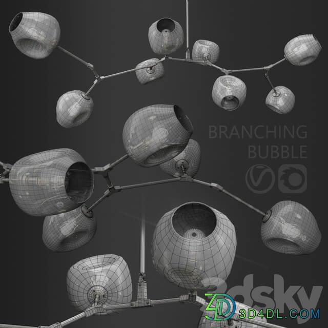 Branching bubble 8 lamps Pendant light 3D Models