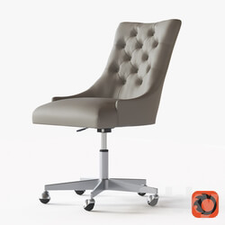 MARTINE ADJUSTABLE LEATHER DESK CHAIR PEWTER 