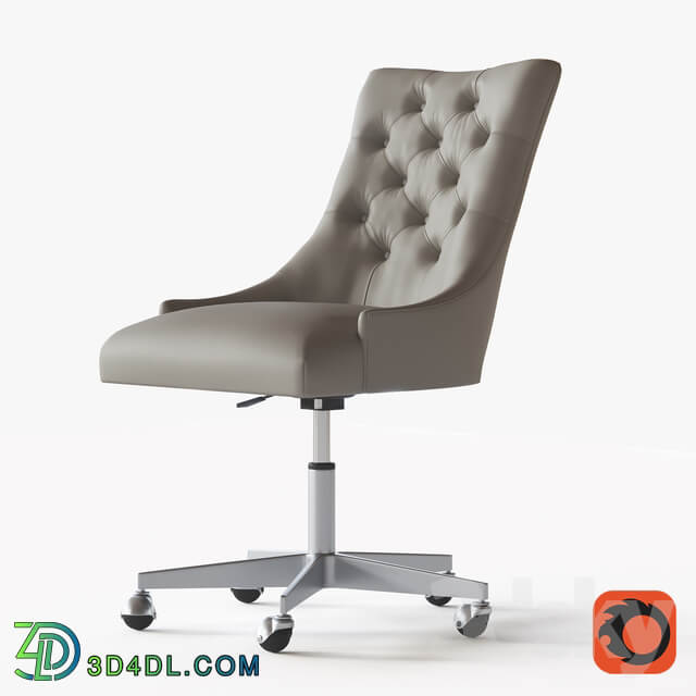 MARTINE ADJUSTABLE LEATHER DESK CHAIR PEWTER