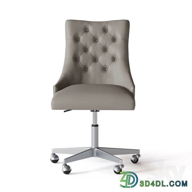 MARTINE ADJUSTABLE LEATHER DESK CHAIR PEWTER