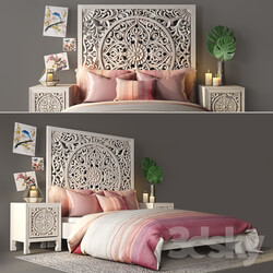 Bed Bed with bedside tables from Anthropologie 