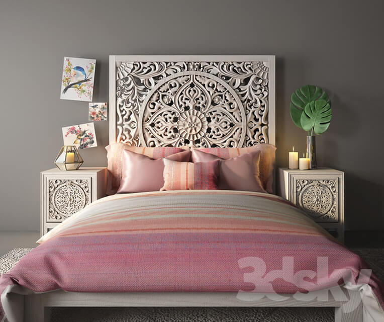 Bed Bed with bedside tables from Anthropologie