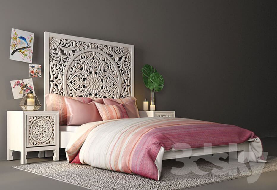 Bed Bed with bedside tables from Anthropologie