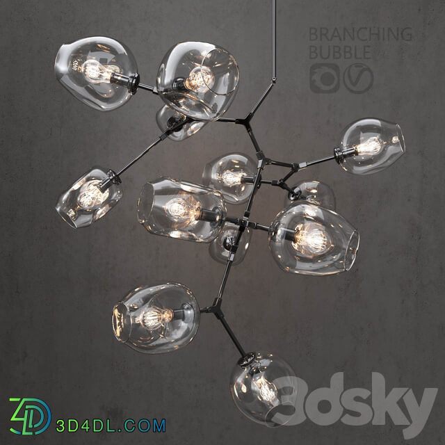 Branching bubble 12 lamps Pendant light 3D Models