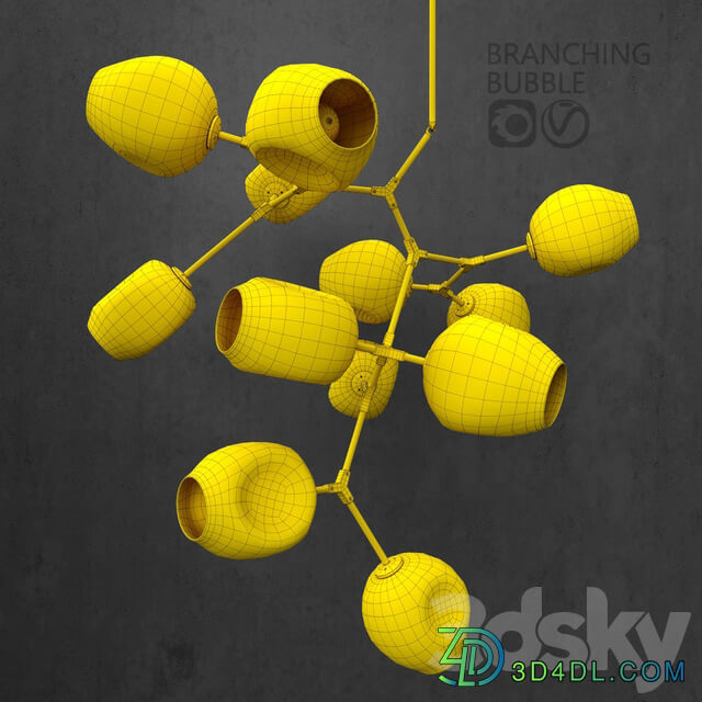 Branching bubble 12 lamps Pendant light 3D Models