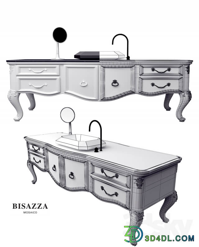 BISAZZA Wash basin Bagno 02 Serie Diamante MOSAICO luxury design octagonal washbasin