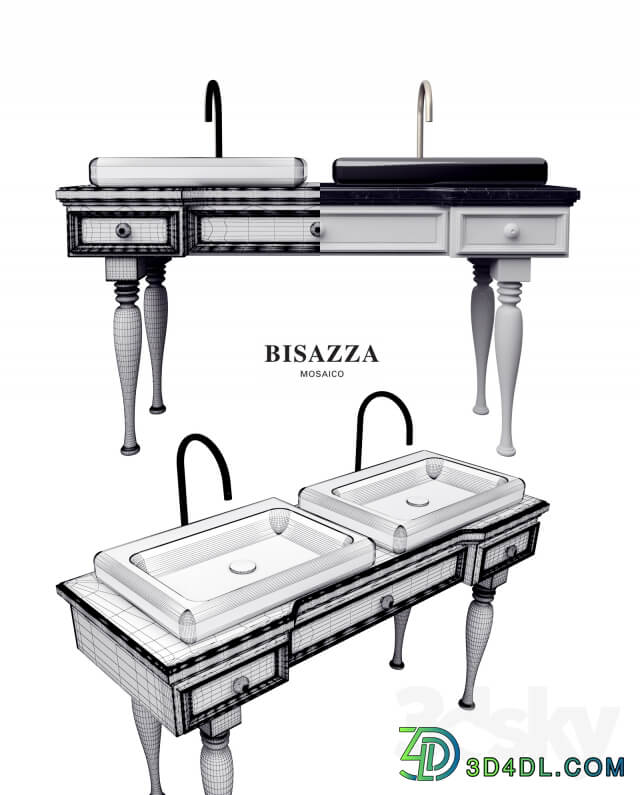 BISAZZA Wash basin Bagno 04 Serie Organico luxury design retangular washbasin