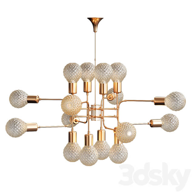 Glamorous Delightful Glass Ball Pendant light 3D Models