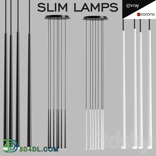 Slim lamps Pendant light 3D Models