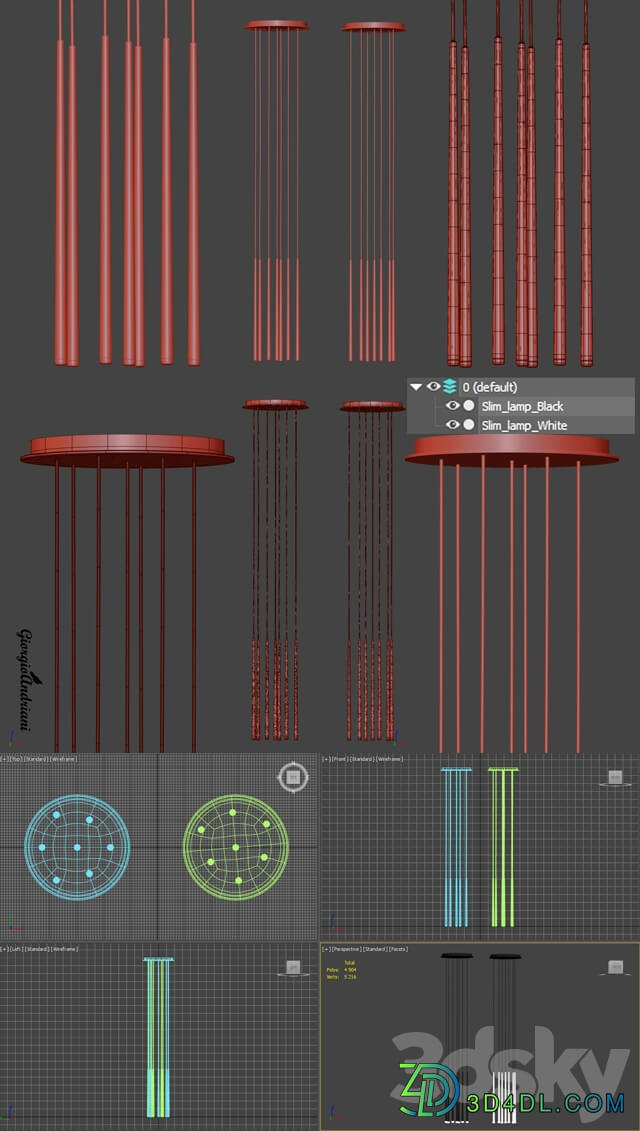 Slim lamps Pendant light 3D Models