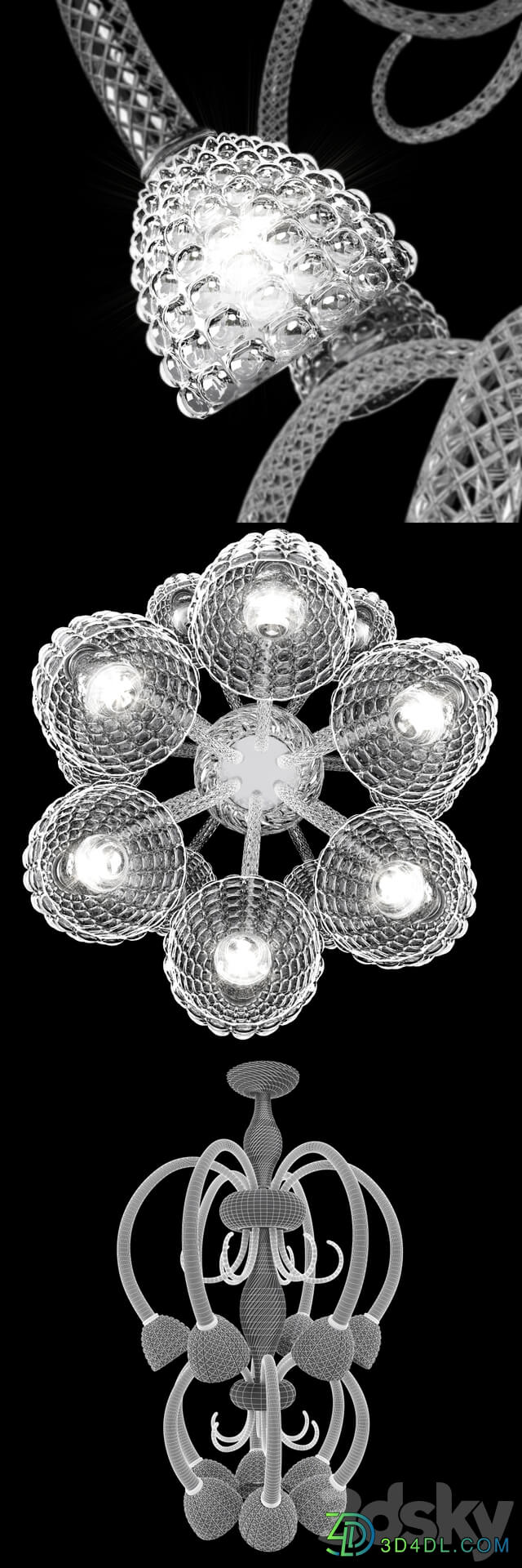 barovier toso quadri Pendant light 3D Models