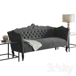 Brooks Gray Velvet Sofa 