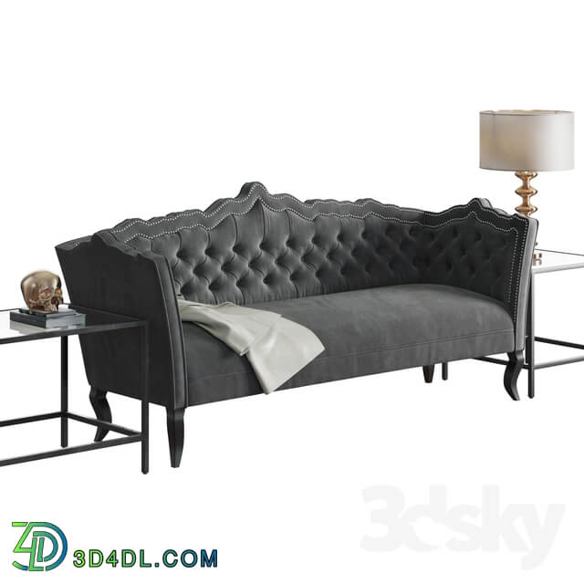 Brooks Gray Velvet Sofa