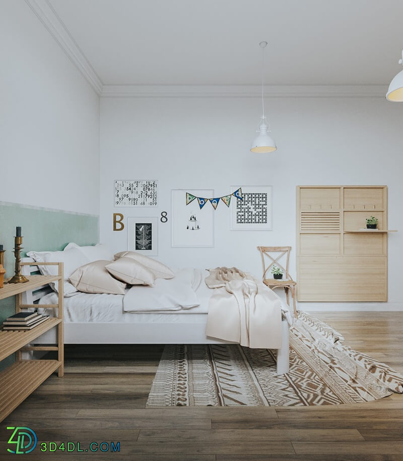 3D Interior Scenes File 3dsmax Model Bedroom 136 By TungDinhNguyen