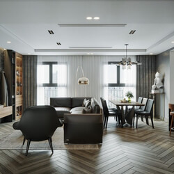 3D Interior Kitchen – Livingroom 298 Scene 3dsmax By Nam Son 