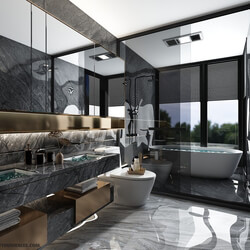  3D Bathroom Furniture by Huy Hieu Lee 