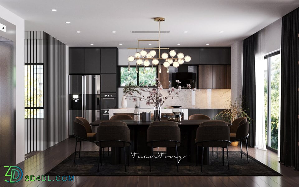 3D Interior Kitchen- Livingroom 47 Scene 3dsmax By TongTuan 