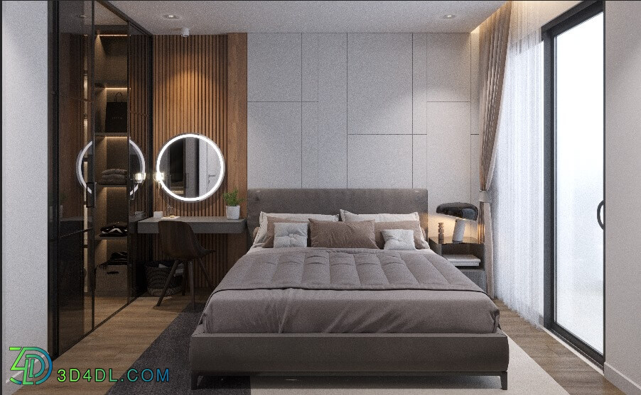 3D Interior Scene File 3dsmax Bedroom 157 By DuongBui 